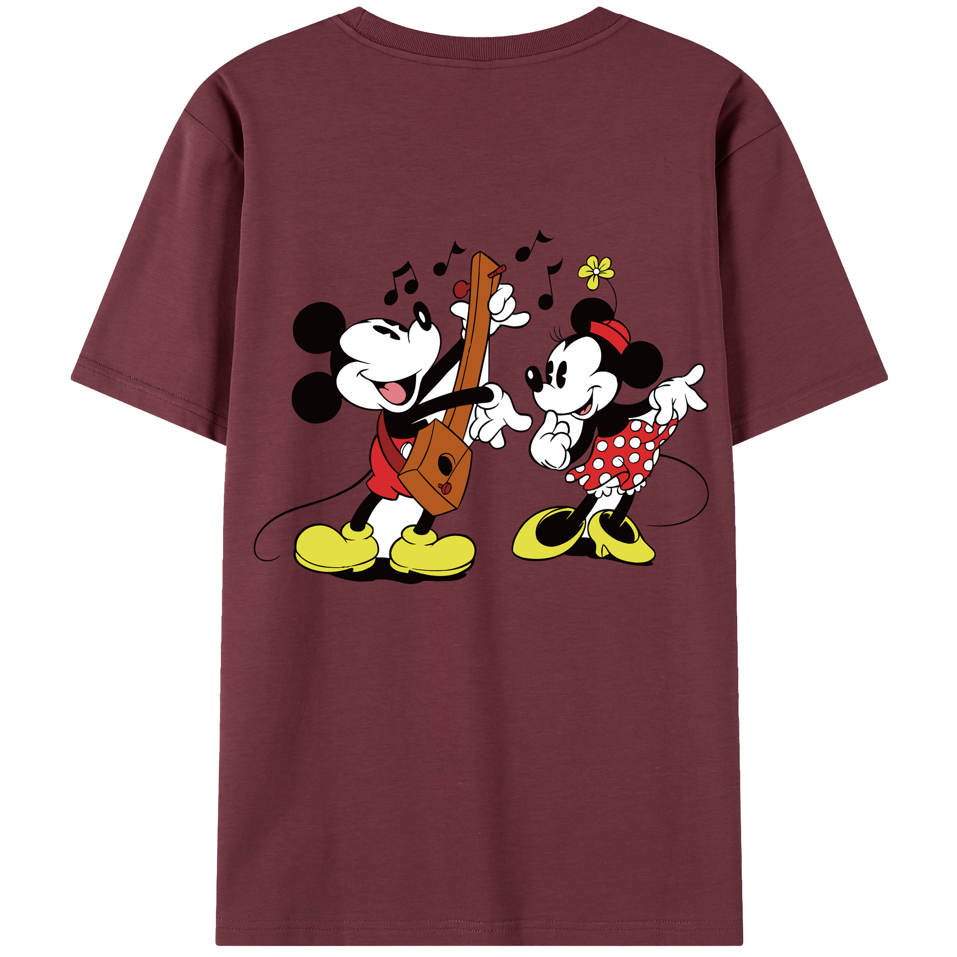 （画像用） ミッキーマウス Mickey Mouse 綿100％半袖Tシャツ（背面プリント）